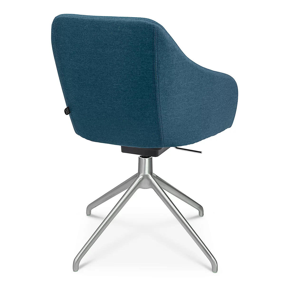 Fauteuil de conférence Topstar Sitness Life 2.1, pivotant/assis réglable en hauteur, accoudoirs, L 350-480 x P 460 x H 460-490 mm, piétement 4 branches, alu mat &amp; tissu, pétrole