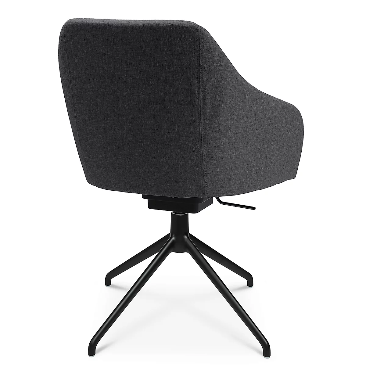 Fauteuil de conférence Topstar Sitness Life 2.1, pivotant/assis réglable en hauteur, accoudoirs, L 350-480 x P 460 x H 460-490 mm, piétement 4 branches, alu noir mat &amp; tissu, anthr.