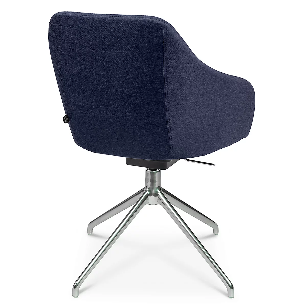 Fauteuil de conférence Topstar Sitness Life 2.1, pivotant/assis réglable en hauteur, accoudoirs, L 350-480 x P 460 x H 460-490 mm, piétement 4 branches, alu poli &amp; tissu, d.bleu