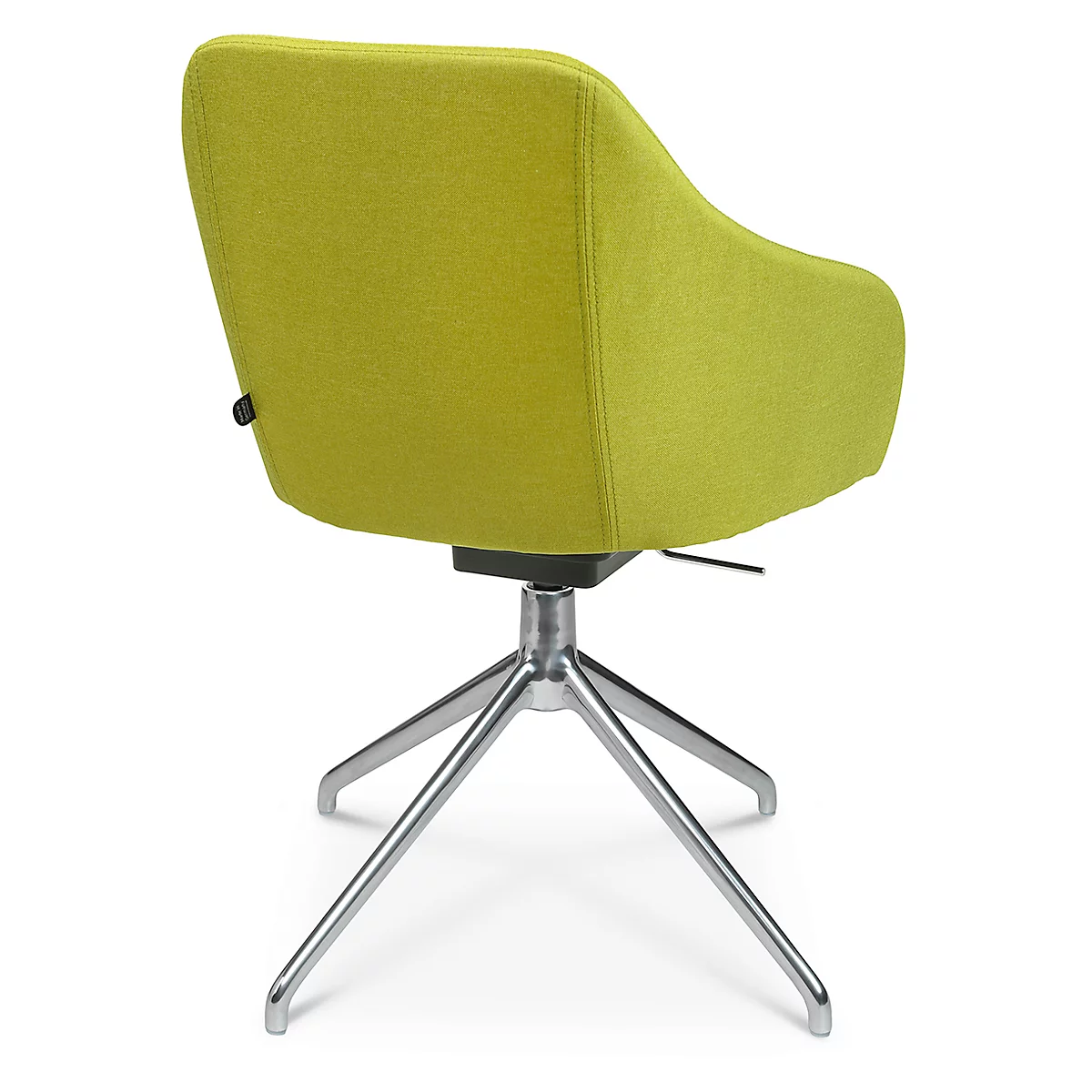 Fauteuil de conférence Topstar Sitness Life 2.1, pivotant/assis réglable en hauteur, accoudoirs, L 350-480 x P 460 x H 460-490 mm, piétement 4 branches, alu poli &amp; tissu, jaune