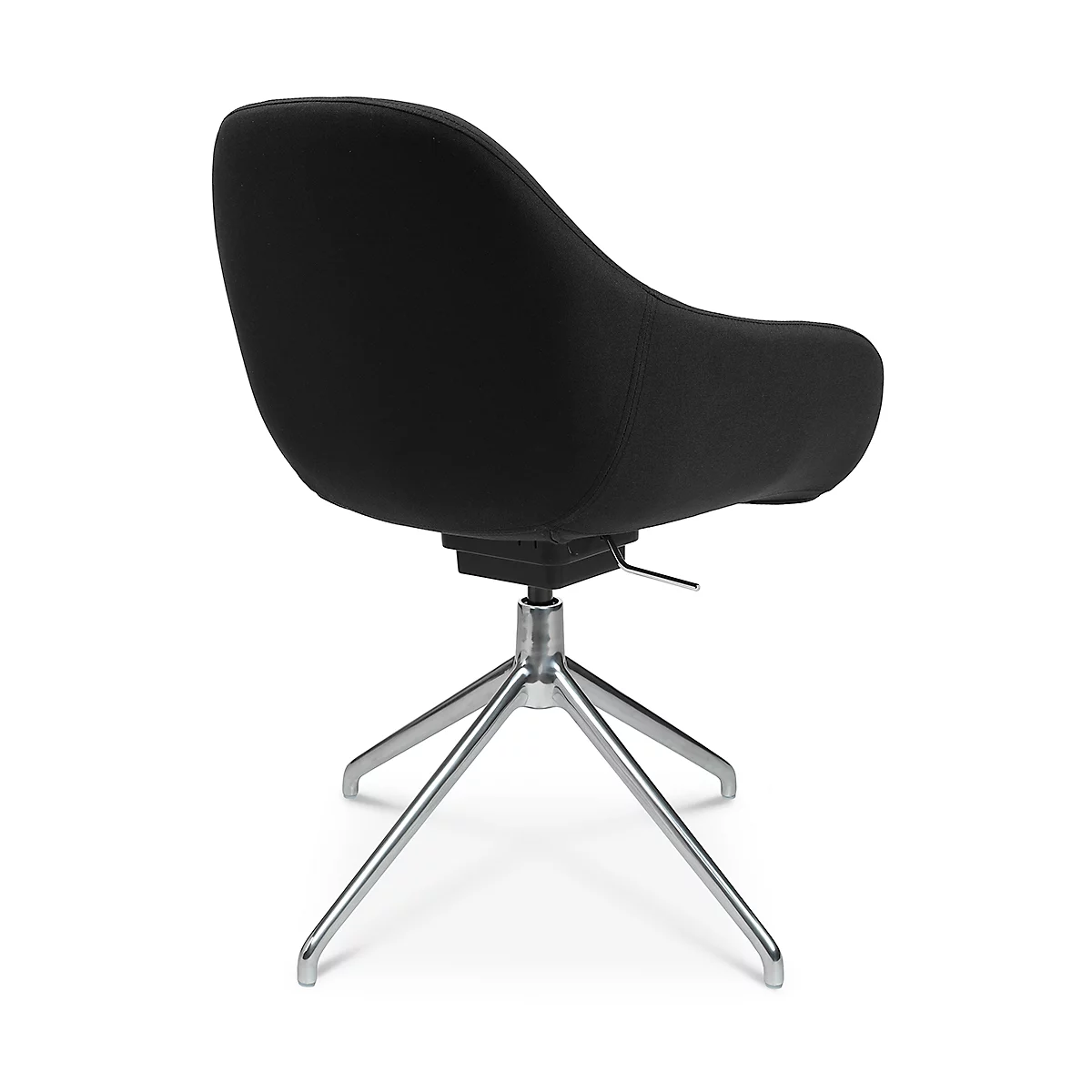 Fauteuil de conférence Topstar Sitness Life 2.1, pivotant/assis réglable en hauteur, accoudoirs, L 350-480 x P 460 x H 490-520 mm, piétement 4 branches, acier chromé &amp; tissu, noir