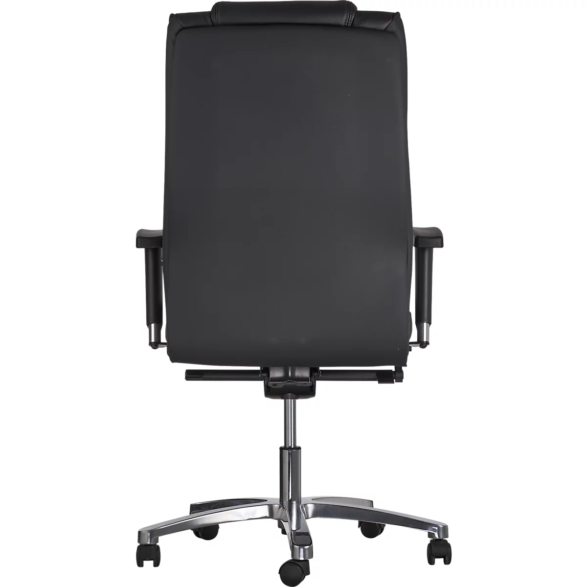 Fauteuil de direction Topstar Sitness Director, avec accoudoirs, mécanisme synchronisé 3D, siège plat, cuir véritable, noir