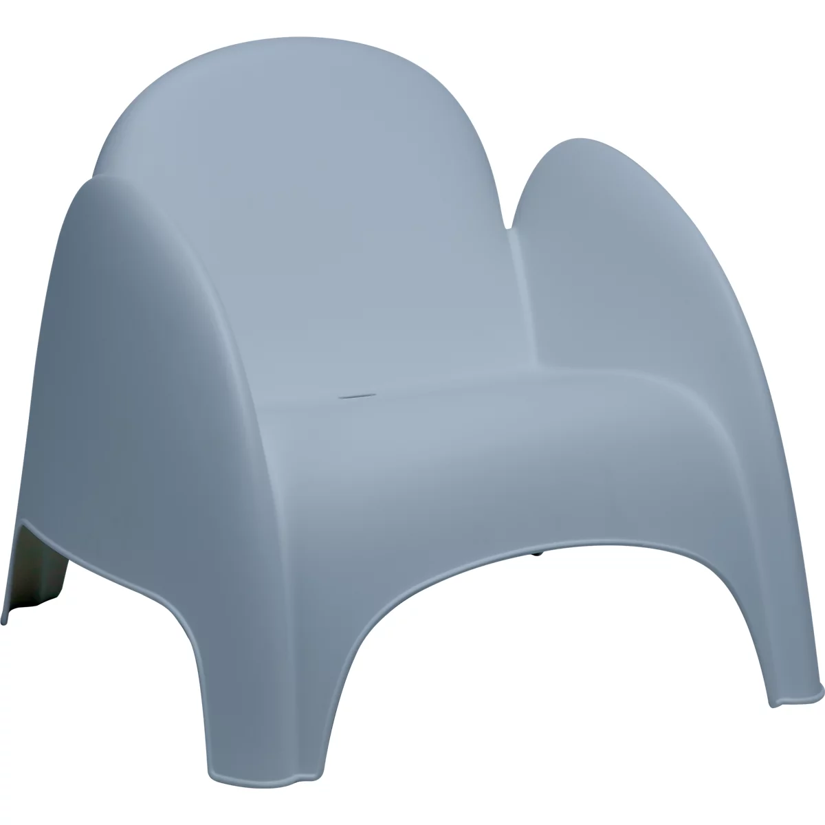 Fauteuil DUMBO - polypropeen - met geïntegreerde armleuningen - stapelbaar tot 4 stuks - blauw - set van 4 stuks
