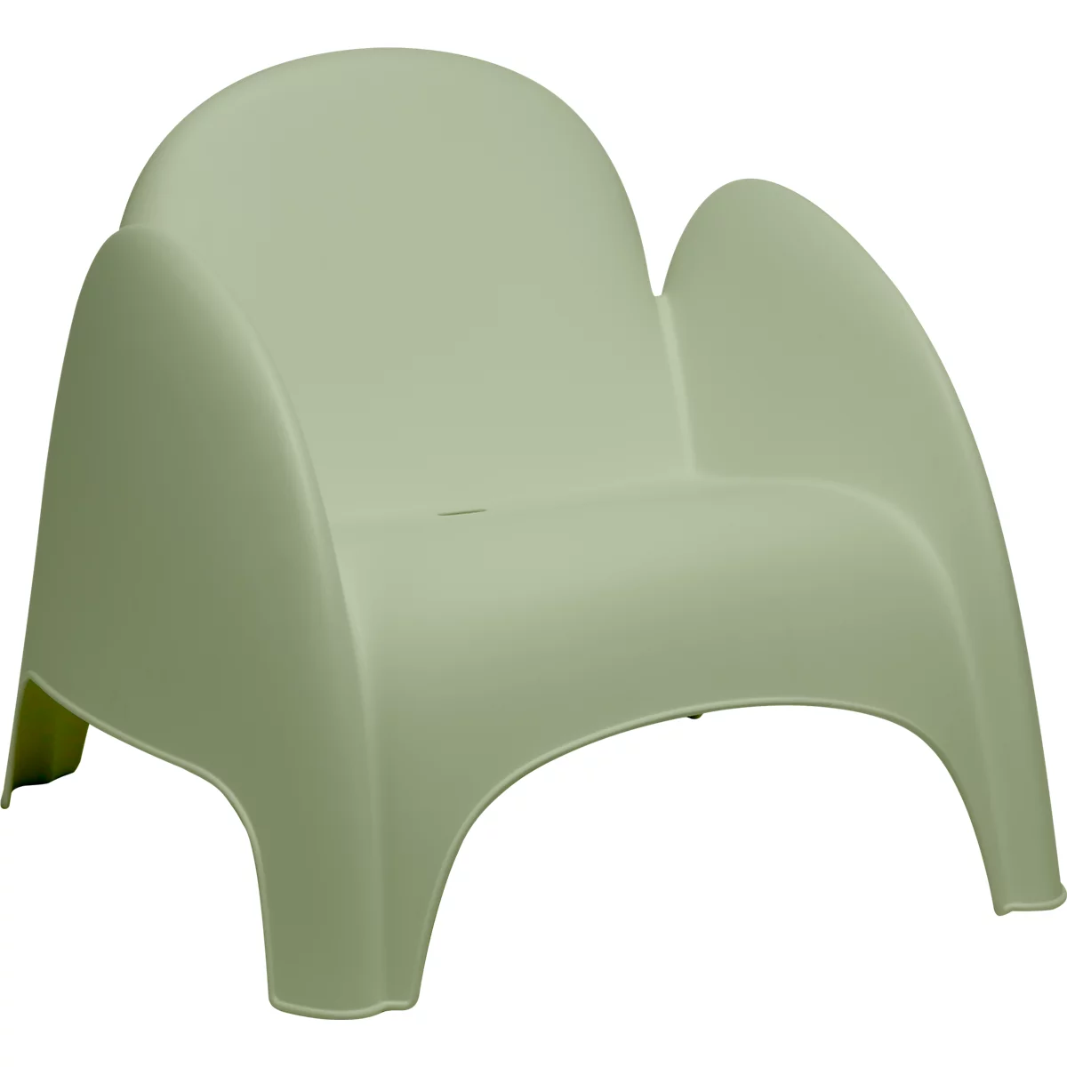 Fauteuil DUMBO - polypropeen - met geïntegreerde armleuningen - stapelbaar tot 4 stuks - groen - set van 4 stuks