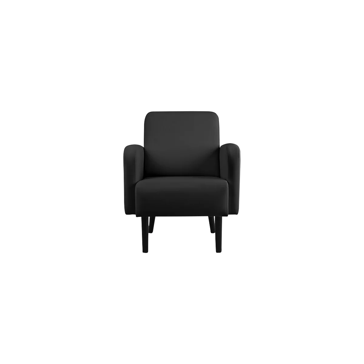Fauteuil meet® by Paperflow LISBOA, revêtement en similicuir noir résistant aux désinfectants, piétement noir, L 710 x P 815 x H 830 mm