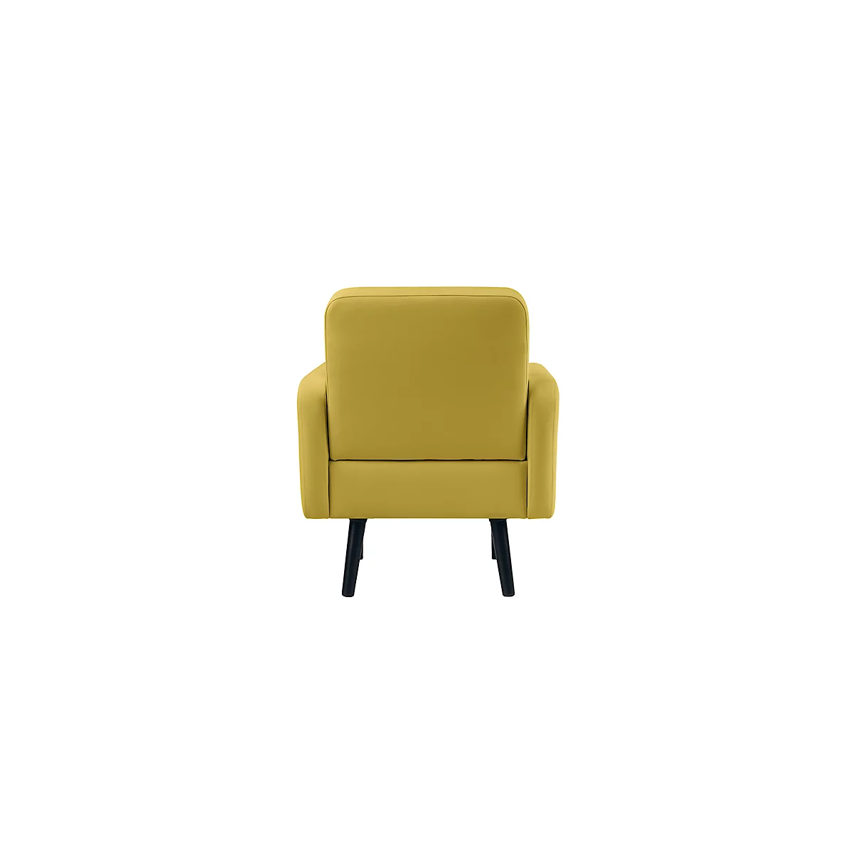 Fauteuil meet® by Paperflow LISBOA, revêtement en similicuir vert résistant aux désinfectants, piétement noir, L 710 x P 815 x H 830 mm