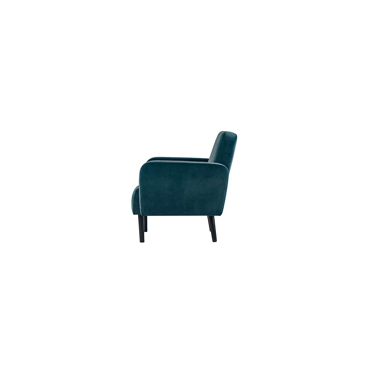 Fauteuil meet® by Paperflow LISBOA, revêtement velours vert, piétement noir, L 710 x P 815 x H 830 mm