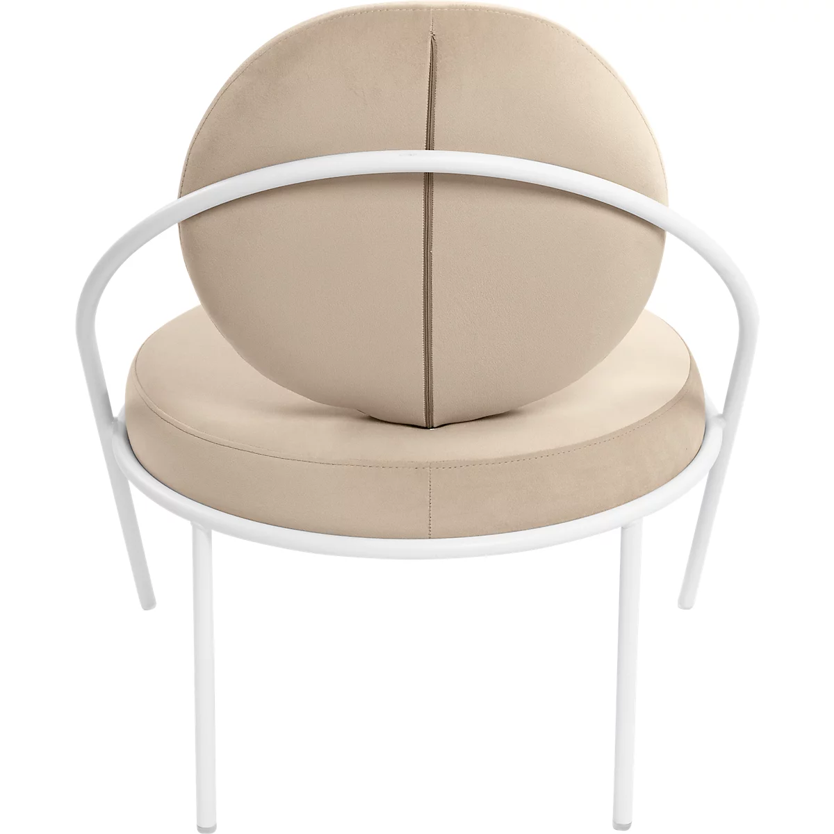 Fauteuil Meet by Paperflow Saturne, L 700 x P 730 x H 880 mm, velours, blanc/ivoire