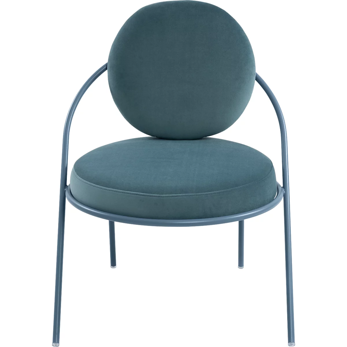 Fauteuil Meet by Paperflow Saturne, L 700 x P 730 x H 880 mm, velours, bleu/bleu
