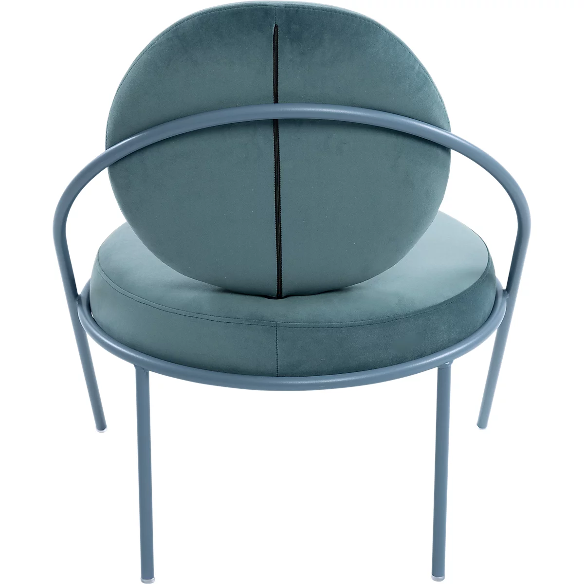 Fauteuil Meet by Paperflow Saturne, L 700 x P 730 x H 880 mm, velours, bleu/bleu