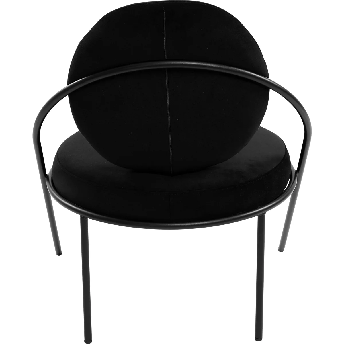 Fauteuil Meet by Paperflow Saturne, L 700 x P 730 x H 880 mm, velours, noir/noir