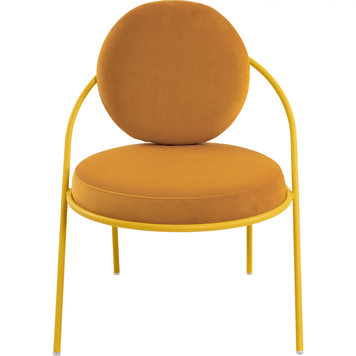 Fauteuil Meet by Paperflow Saturne, L 700 x P 730 x H 880 mm, velours, safran/safran