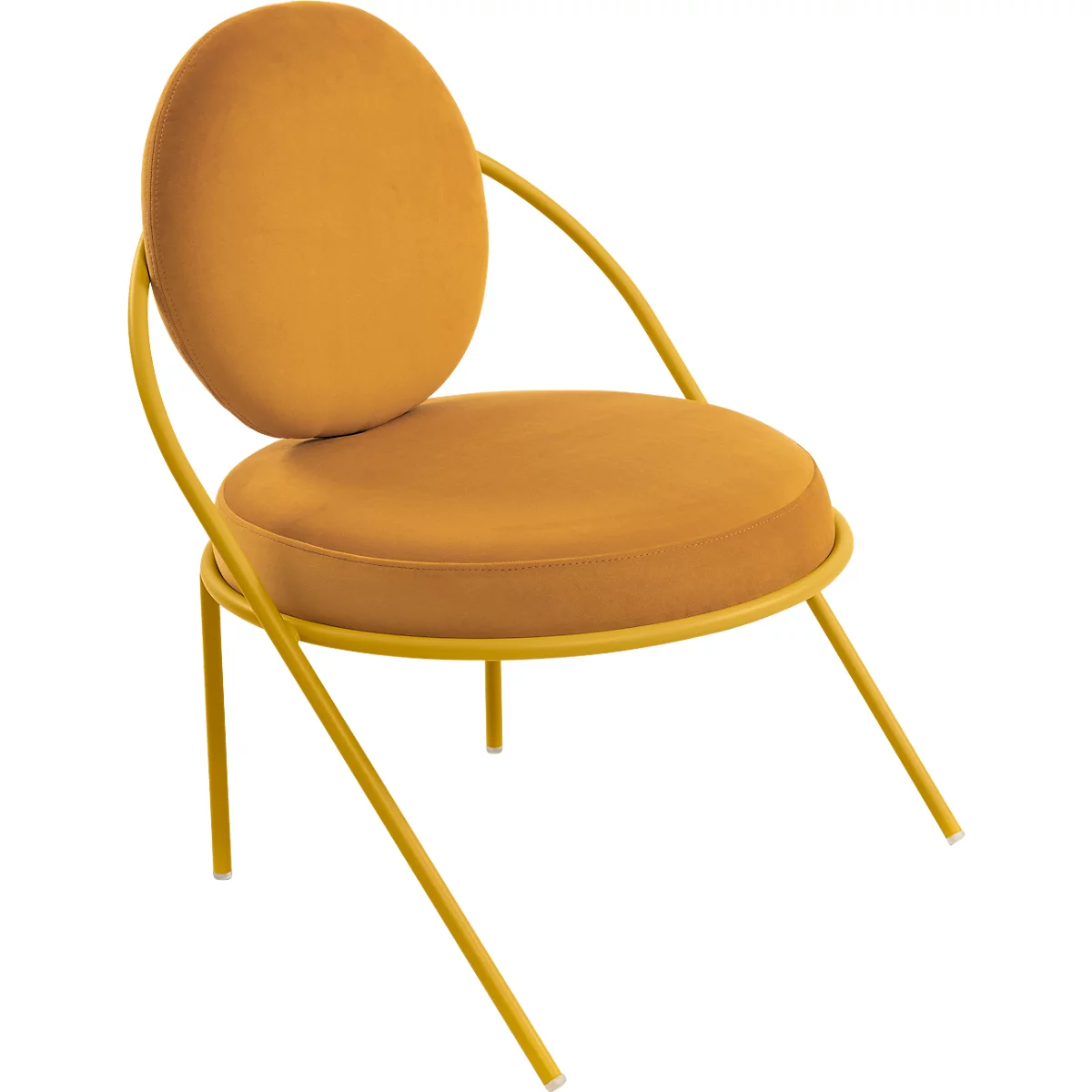 Fauteuil Meet by Paperflow Saturne, L 700 x P 730 x H 880 mm, velours, safran/safran