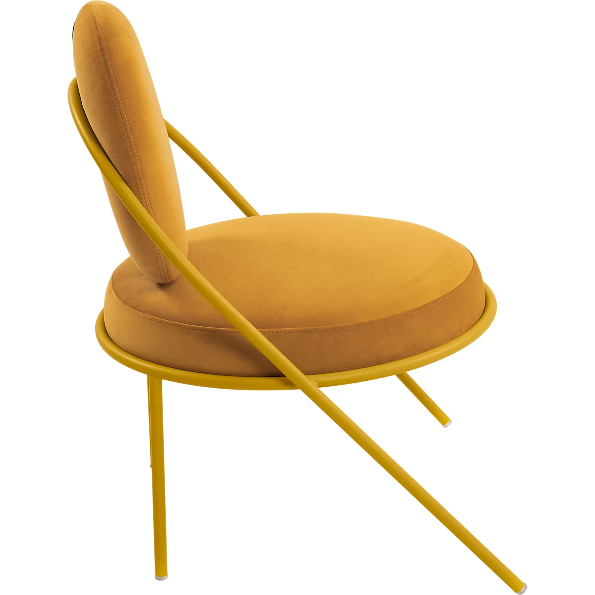 Fauteuil Meet by Paperflow Saturne, L 700 x P 730 x H 880 mm, velours, safran/safran