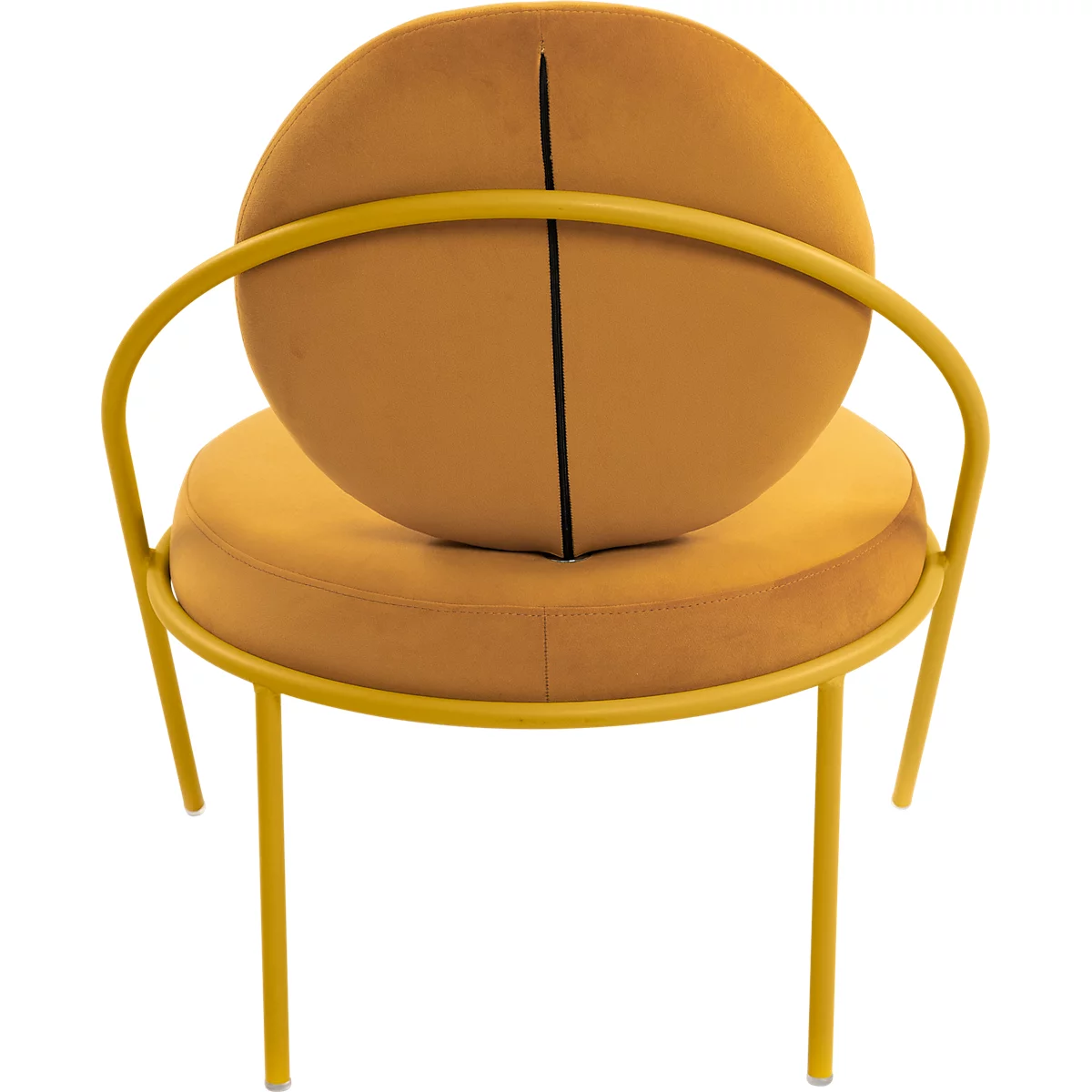 Fauteuil Meet by Paperflow Saturne, L 700 x P 730 x H 880 mm, velours, safran/safran