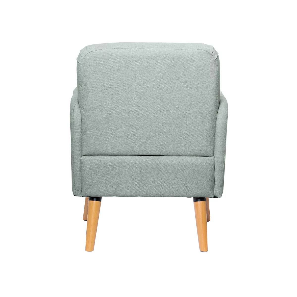 Fauteuil Paperflow Brooks, massief hout, retrodesign, gestoffeerd, polyester bekleding, grijs