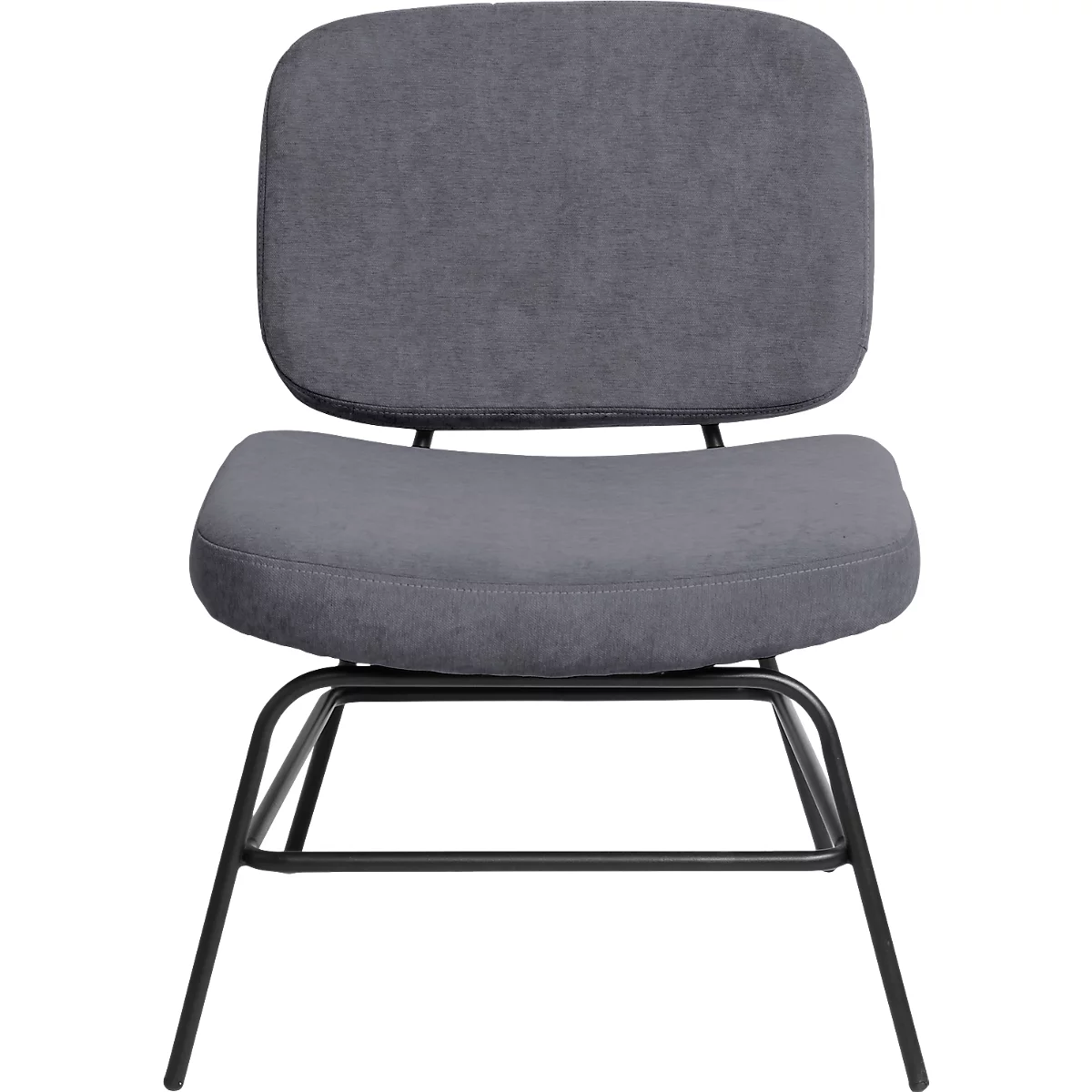 Fauteuil Paperflow Curve, design industriel, revêtement polyester, structure acier &amp; contreplaqué, L 570 x P 710 x H 755 mm, anthracite
