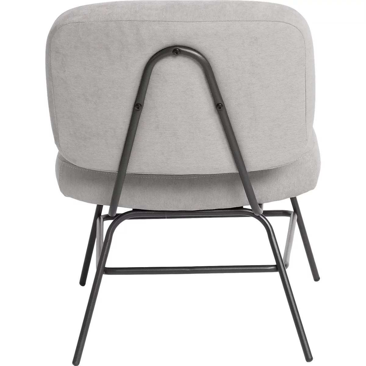 Fauteuil Paperflow Curve, design industriel, revêtement polyester, structure acier &amp; contreplaqué, L 570 x P 710 x H 755 mm, gris