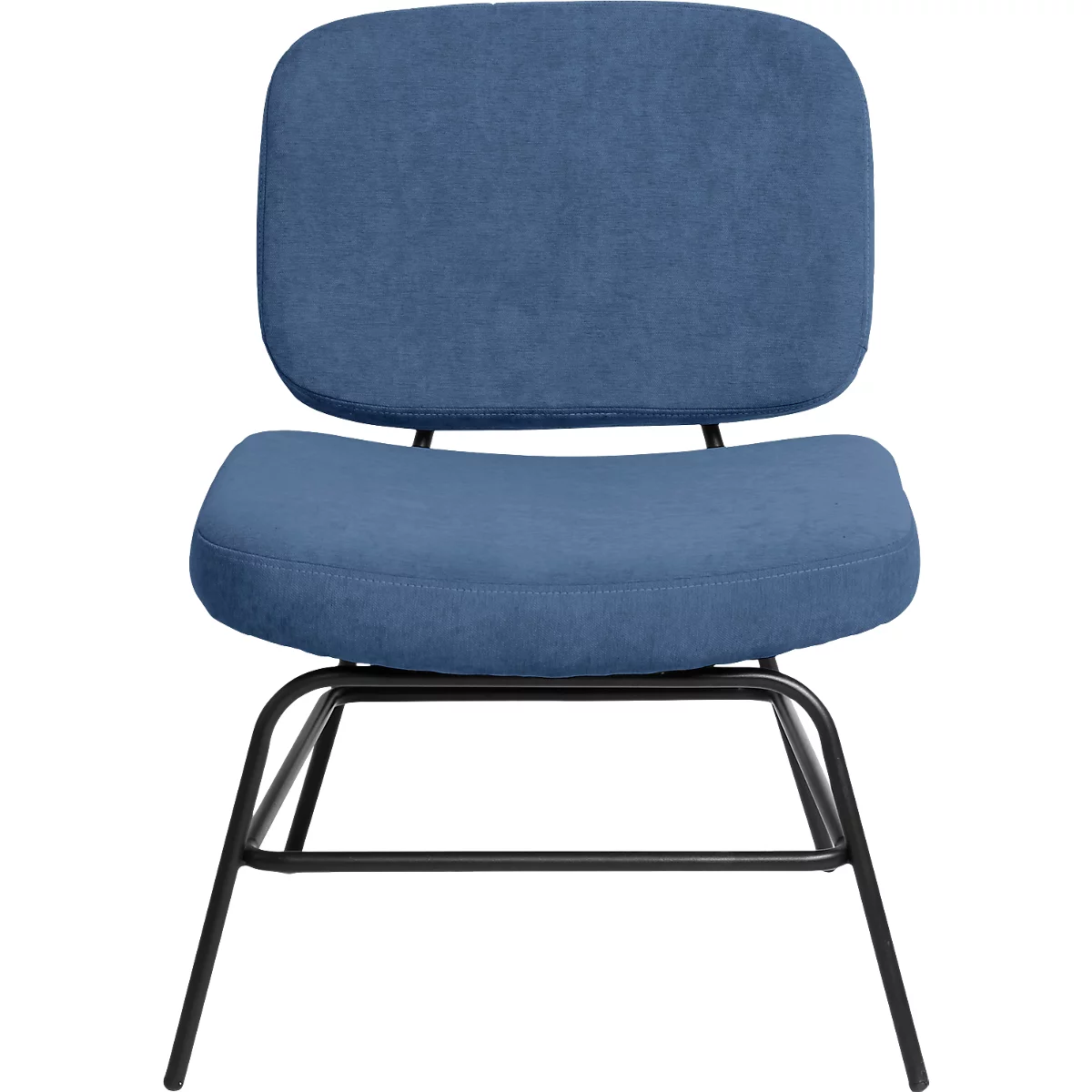 Fauteuil Paperflow Curve, industrieel ontwerp, polyester bekleding, stalen &amp; multiplex frame, B 570 x D 710 x H 755 mm, blauw