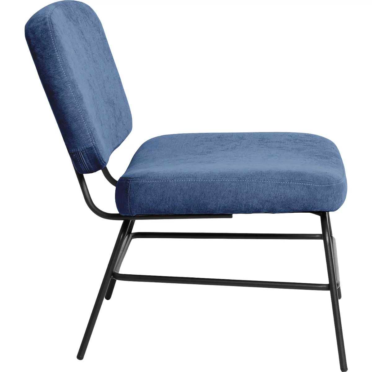 Fauteuil Paperflow Curve, industrieel ontwerp, polyester bekleding, stalen &amp; multiplex frame, B 570 x D 710 x H 755 mm, blauw