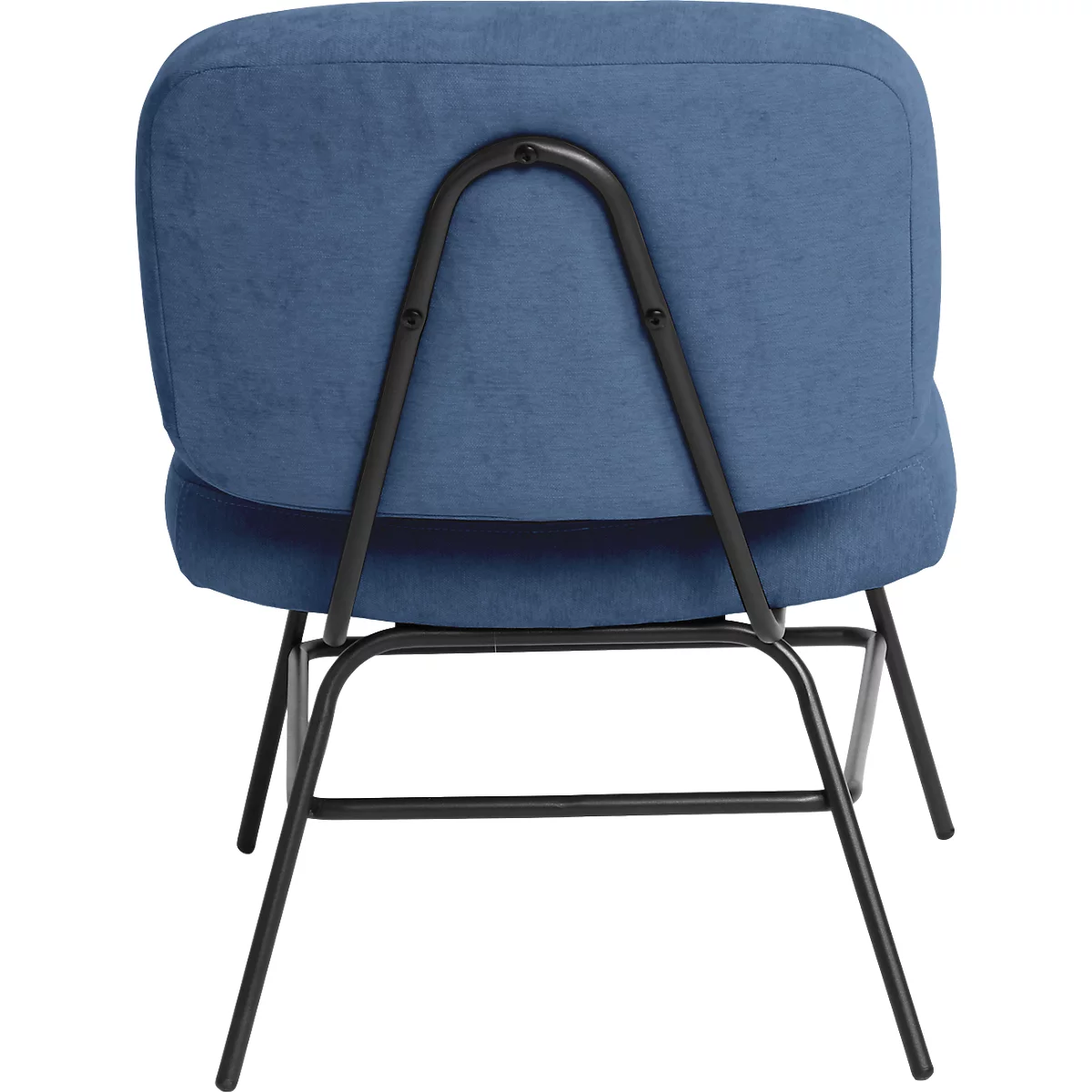 Fauteuil Paperflow Curve, industrieel ontwerp, polyester bekleding, stalen &amp; multiplex frame, B 570 x D 710 x H 755 mm, blauw