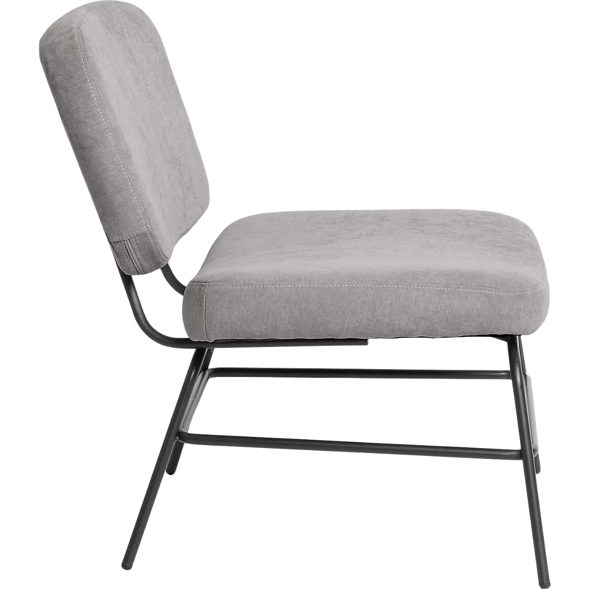 Fauteuil Paperflow Curve, industrieel ontwerp, polyester bekleding, stalen &amp; multiplex frame, B 570 x D 710 x H 755 mm, grijs