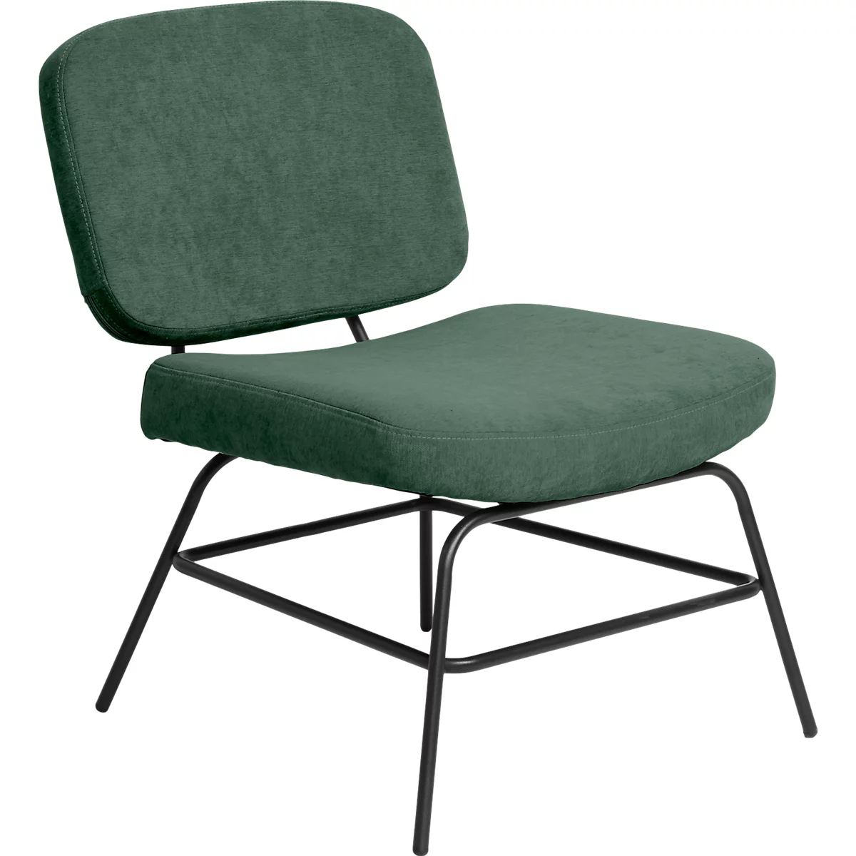 Fauteuil Paperflow Curve, industrieel ontwerp, polyester bekleding, stalen &amp; multiplex frame, B 570 x D 710 x H 755 mm, groen