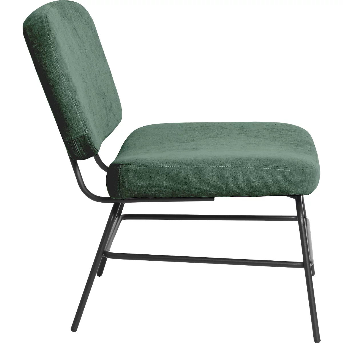 Fauteuil Paperflow Curve, industrieel ontwerp, polyester bekleding, stalen &amp; multiplex frame, B 570 x D 710 x H 755 mm, groen