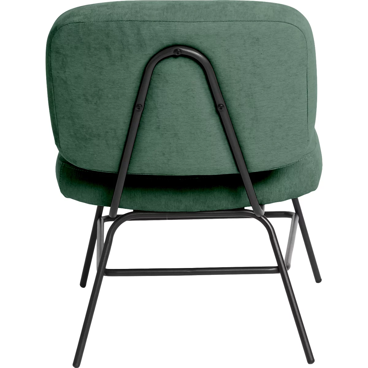 Fauteuil Paperflow Curve, industrieel ontwerp, polyester bekleding, stalen &amp; multiplex frame, B 570 x D 710 x H 755 mm, groen