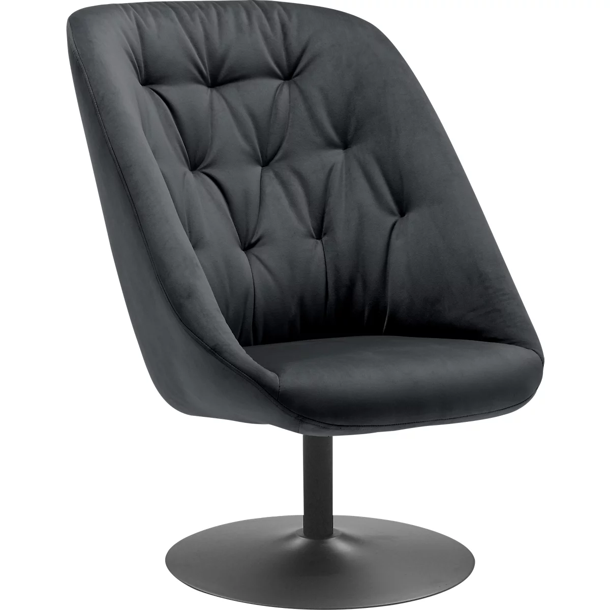 Fauteuil pivotant Paperflow SCOOP, mousse de polyuréthane, jusqu'à 120 kg, acier &amp; polyester, noir &amp; anthracite