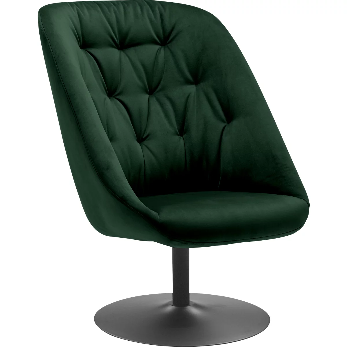Fauteuil pivotant Paperflow SCOOP, mousse de polyuréthane, jusqu'à 120 kg, acier &amp; polyester, noir &amp; vert