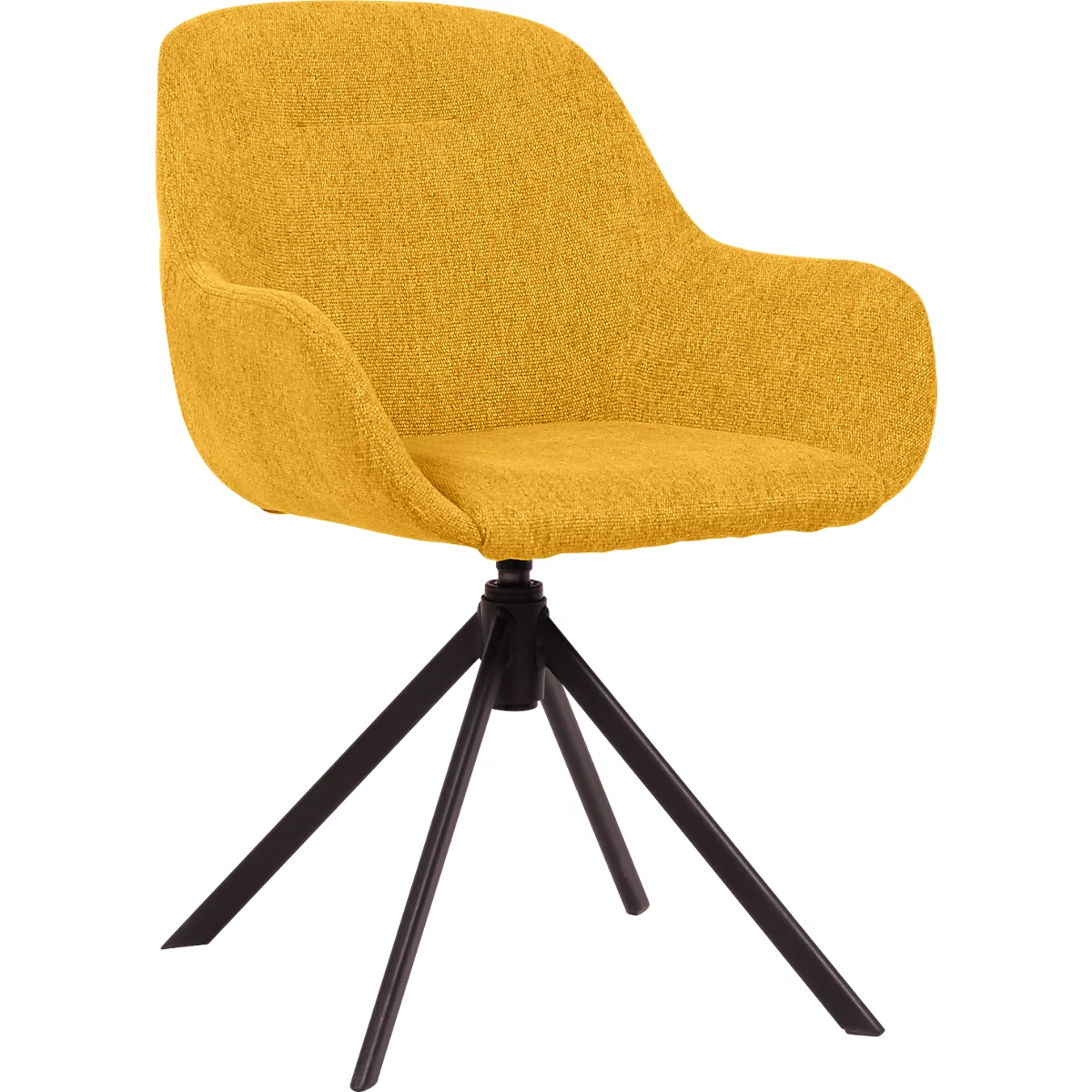 Fauteuil pivotant Paperflow SIRA, mousse de polyuréthane, jusqu'à 120 kg, acier &amp; polyester, noir &amp; jaune