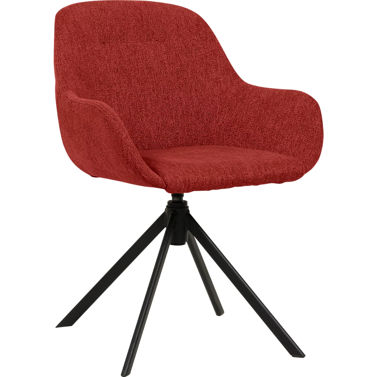 Fauteuil pivotant Paperflow SIRA, mousse de polyuréthane, jusqu'à 120 kg, acier &amp; polyester, noir &amp; rouge