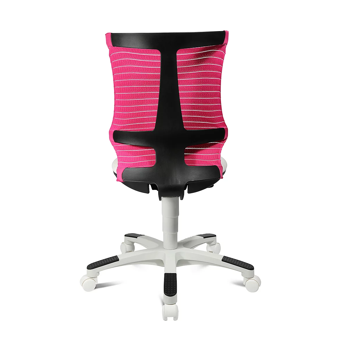 Fauteuil pivotant pour enfant S'neaker, sans accoudoirs, siège en auge, dossier en maille 3D, rose/blanc