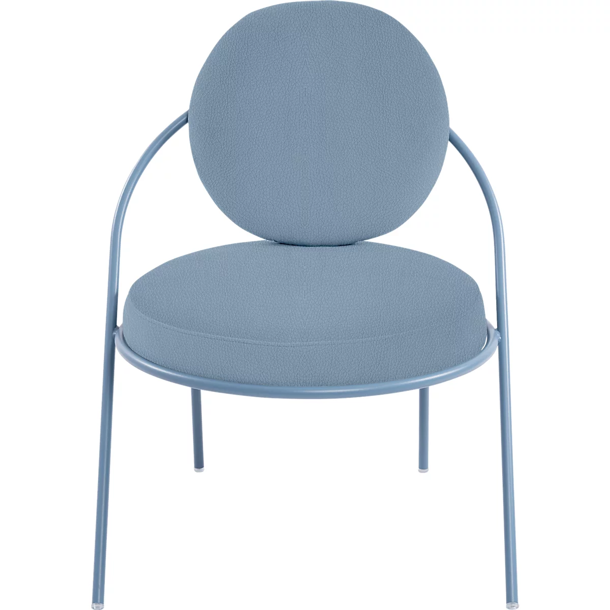 Fauteuil Saturne Meet by Paperflow - 1 place - avec accoudoirs - l. 700 x P 730 x H 880 mm - tube d'acier bleu - similicuir bleu