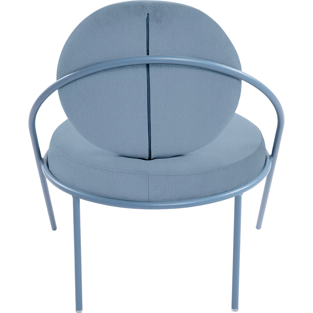 Fauteuil Saturne Meet by Paperflow - 1 place - avec accoudoirs - l. 700 x P 730 x H 880 mm - tube d'acier bleu - similicuir bleu