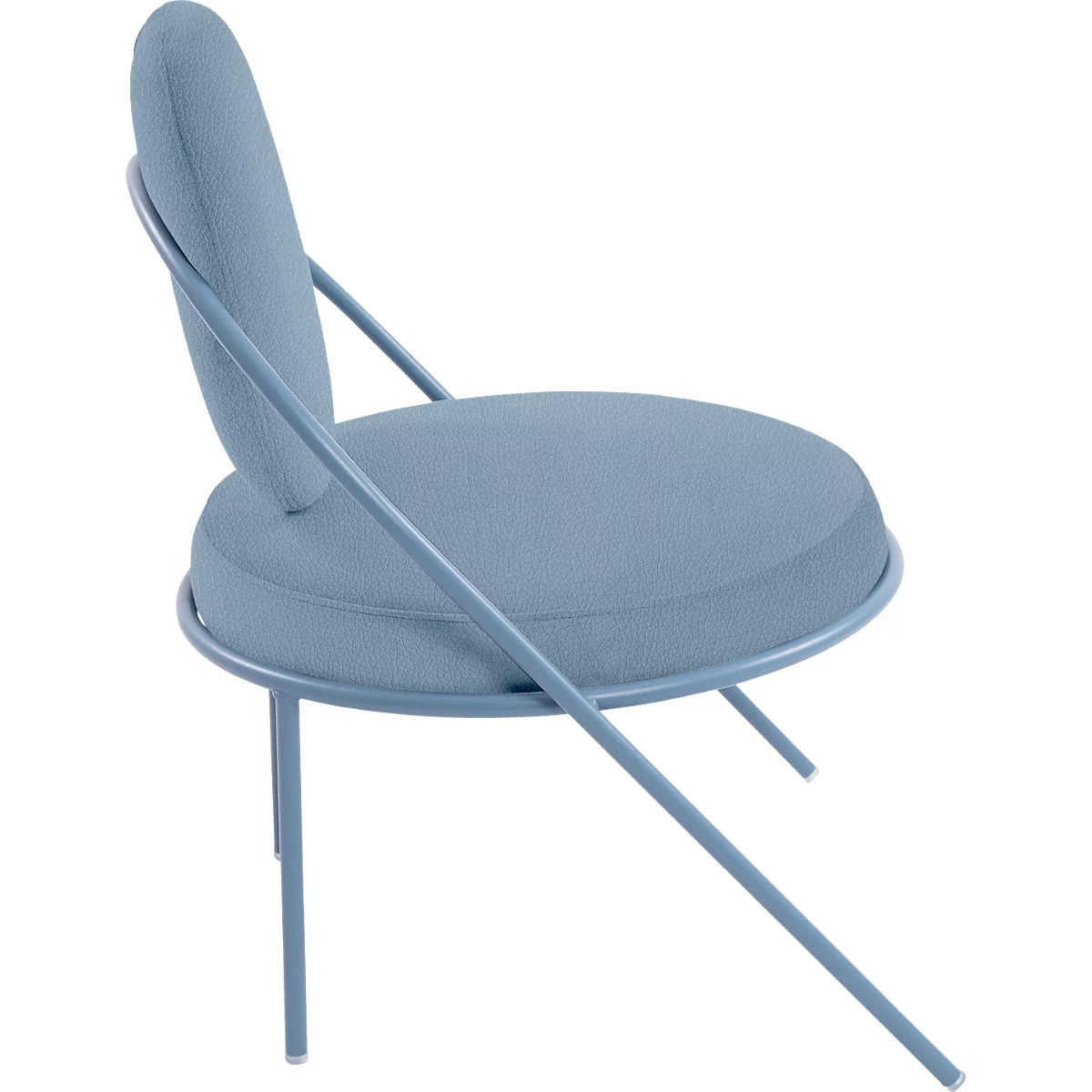 Fauteuil Saturne Meet by Paperflow - 1 place - avec accoudoirs - l. 700 x P 730 x H 880 mm - tube d'acier bleu - similicuir bleu