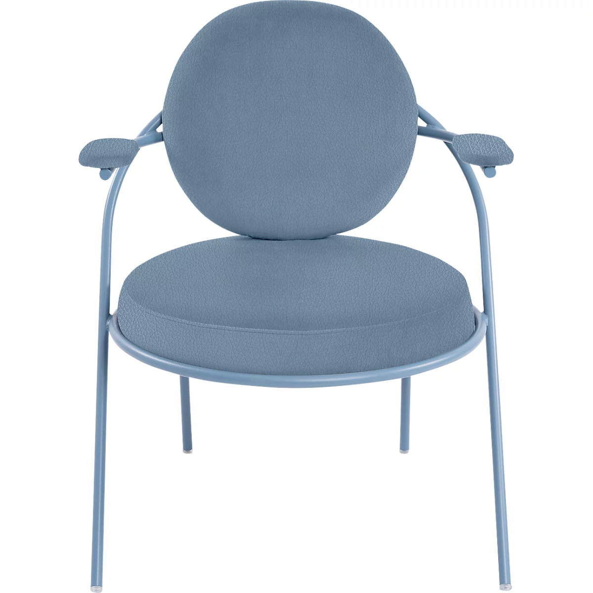 Fauteuil Saturne Meet by Paperflow - 1 place - avec accoudoirs - l. 700 x P 730 x H 880 mm - tube d'acier bleu- similicuir bleu