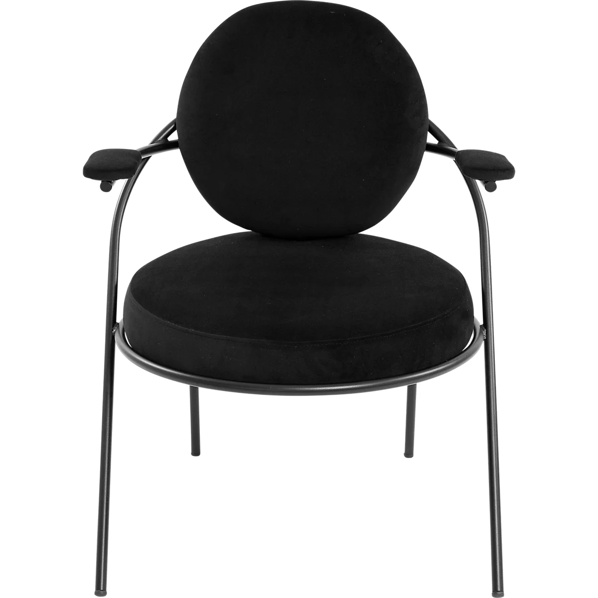 Fauteuil Saturne Meet by Paperflow - 1 place - avec accoudoirs - l. 700 x P 730 x H 880 mm - tube d'acier noir