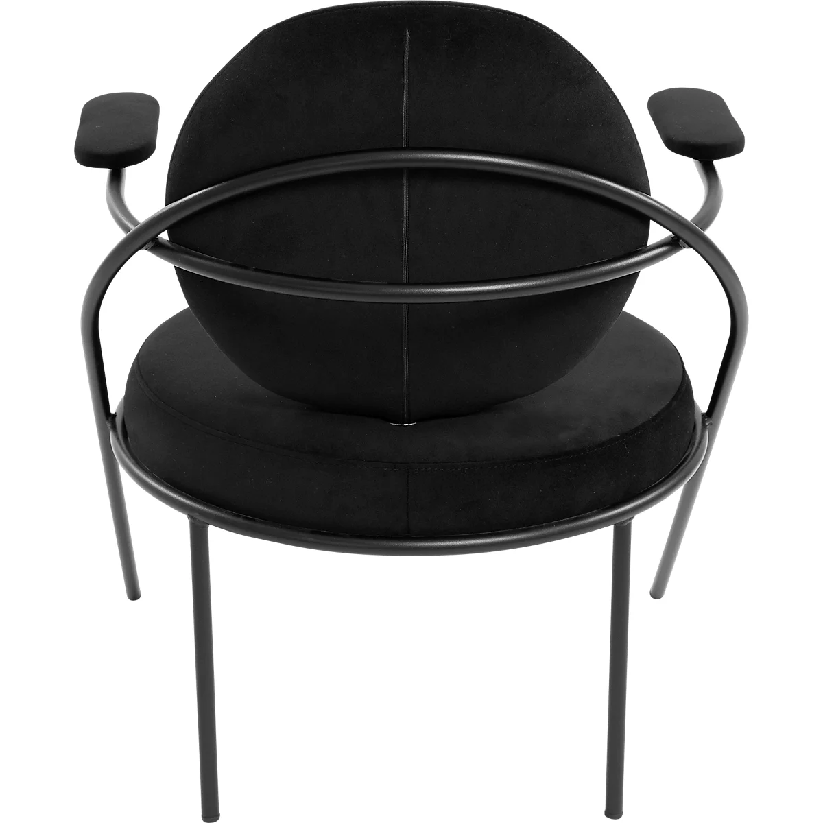 Fauteuil Saturne Meet by Paperflow - 1 place - avec accoudoirs - l. 700 x P 730 x H 880 mm - tube d'acier noir