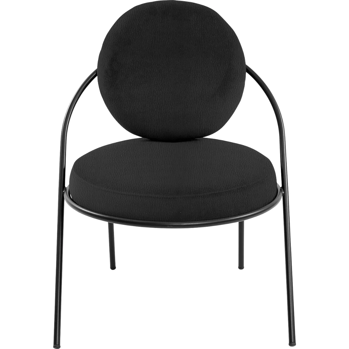 Fauteuil Saturne Meet by Paperflow - 1 place - avec accoudoirs - l. 700 x P 730 x H 880 mm - tube d'acier noir - similicuir noir