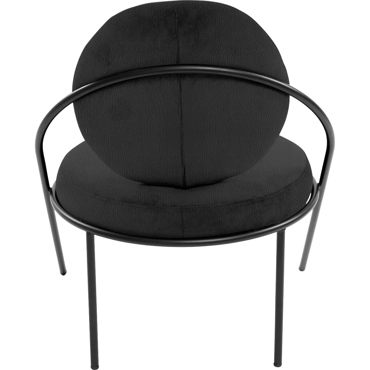 Fauteuil Saturne Meet by Paperflow - 1 place - avec accoudoirs - l. 700 x P 730 x H 880 mm - tube d'acier noir - similicuir noir