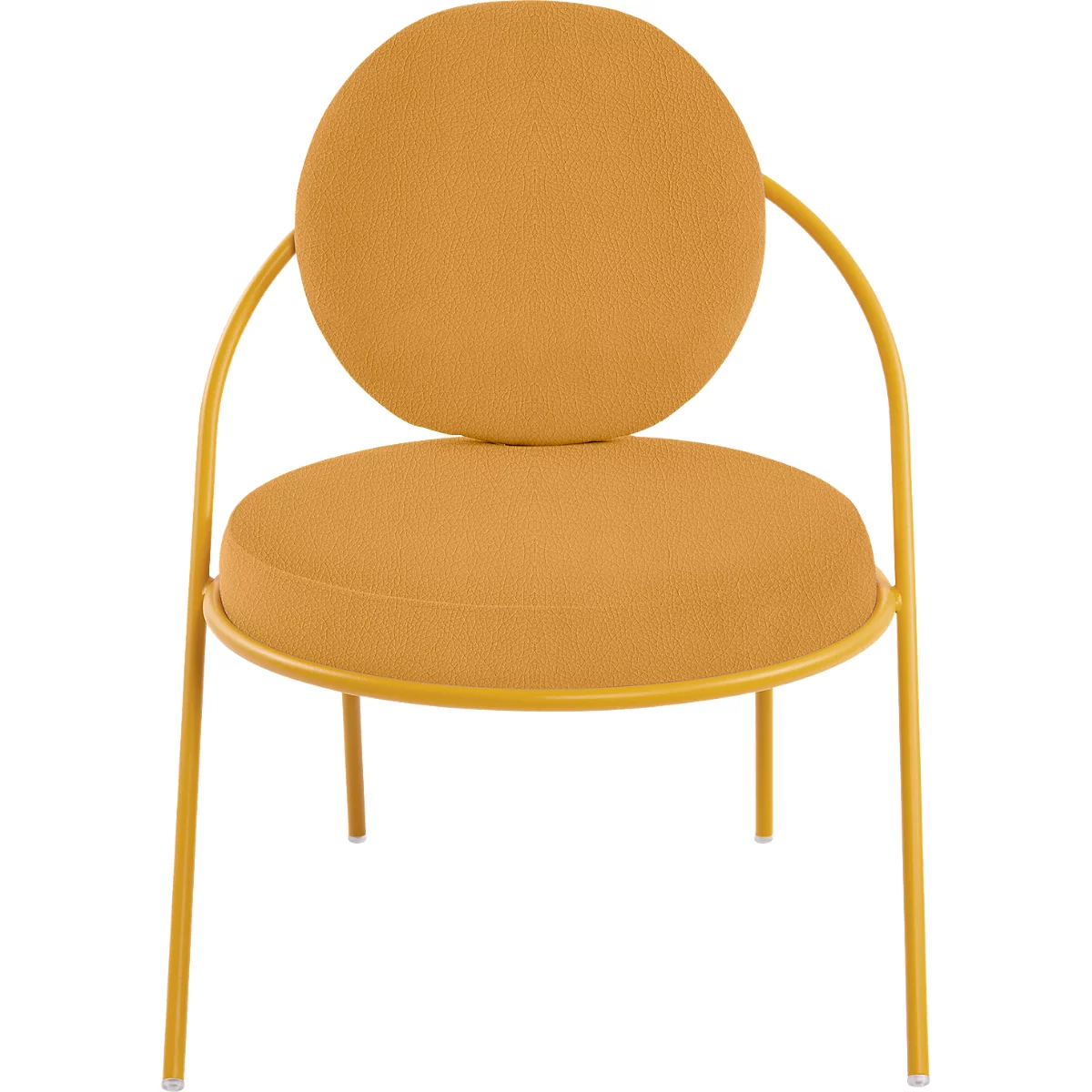 Fauteuil Saturne Meet by Paperflow - 1 place - sans accoudoirs - l. 700 x P 730 x H 880 mm - tube d'acier safran - similicuir safran