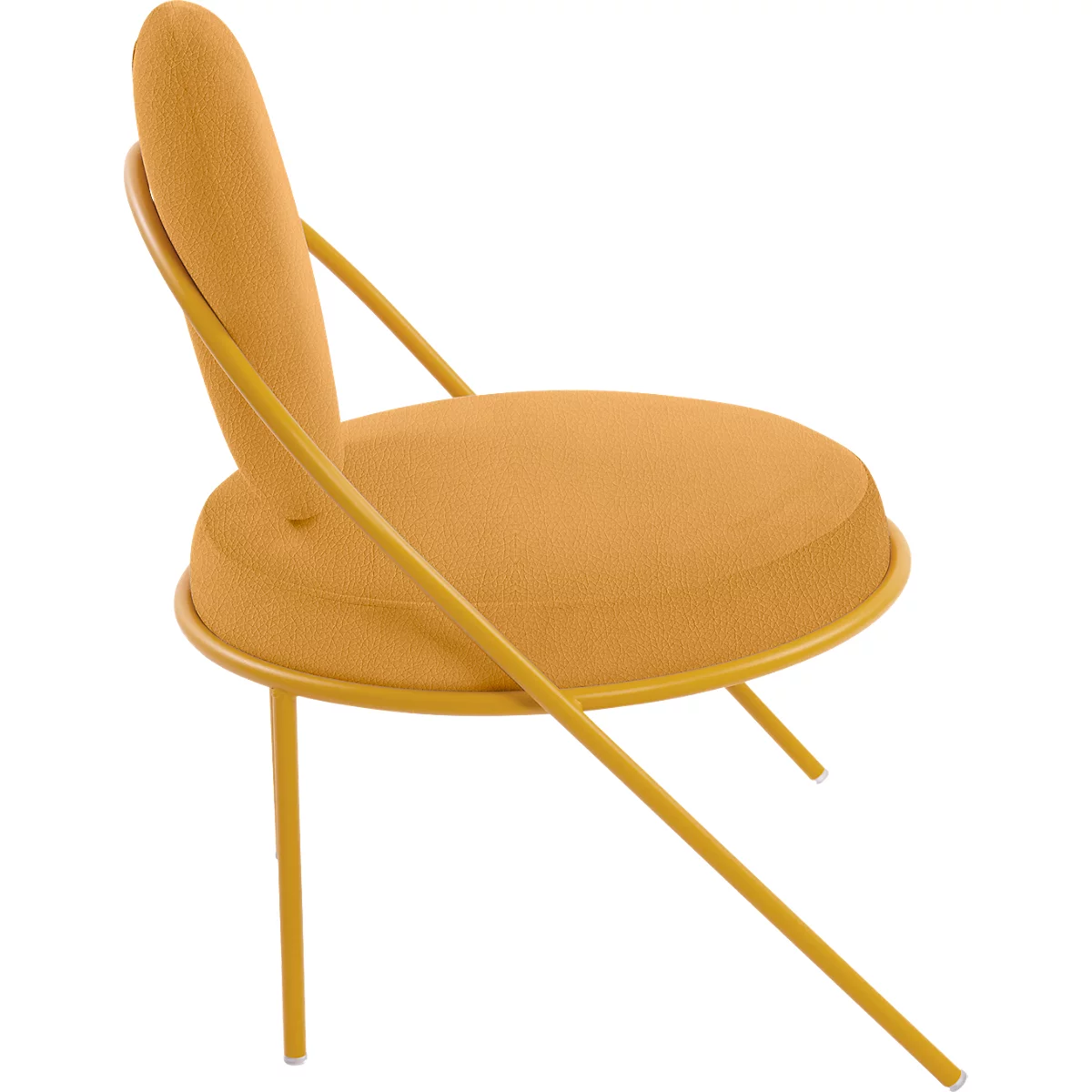Fauteuil Saturne Meet by Paperflow - 1 place - sans accoudoirs - l. 700 x P 730 x H 880 mm - tube d'acier safran - similicuir safran