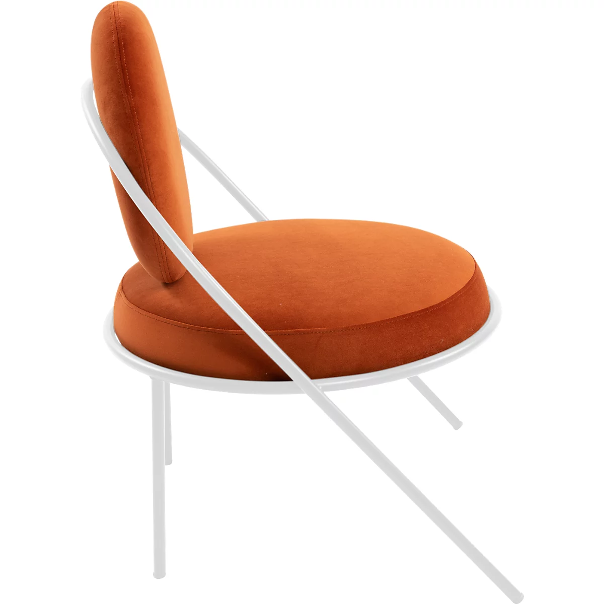 Fauteuil Saturne Meet by Paperflow - 1 zits - B 700 x D 730 x H 880 mm - stalen buis wit - fluweel oxido