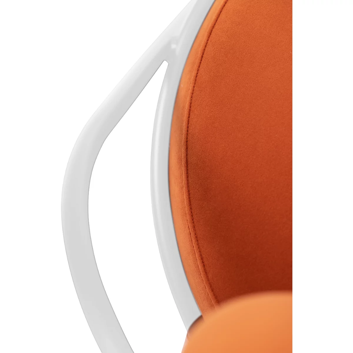 Fauteuil Saturne Meet by Paperflow - 1 zits - B 700 x D 730 x H 880 mm - stalen buis wit - fluweel oxido