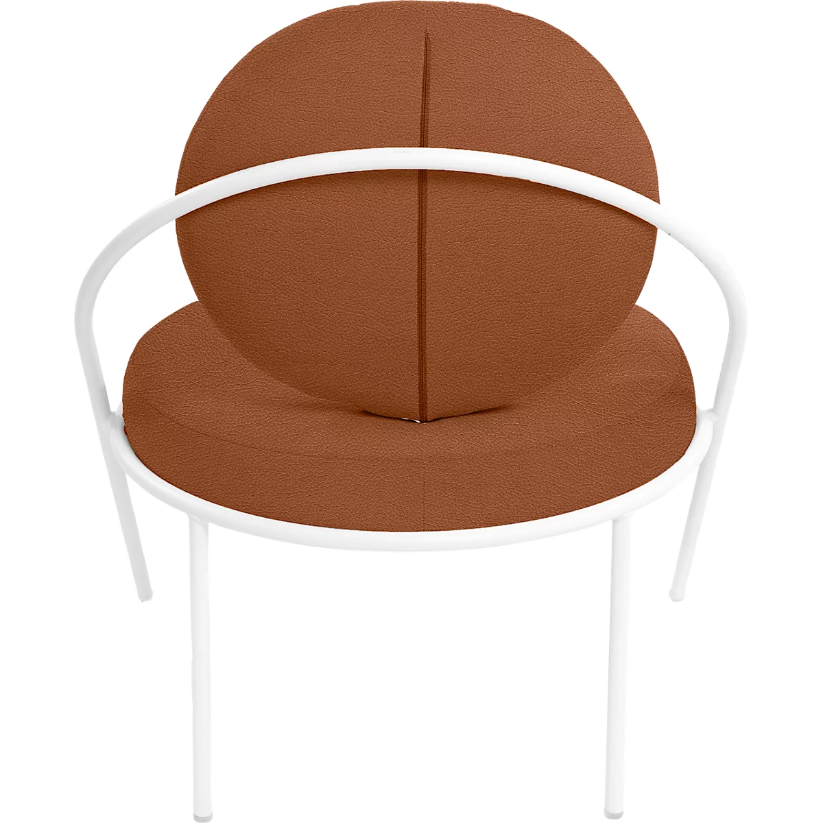 Fauteuil Saturne Meet by Paperflow - 1 zits - B 700 x D 730 x H 880 mm - stalen buis wit - kunstleer roest