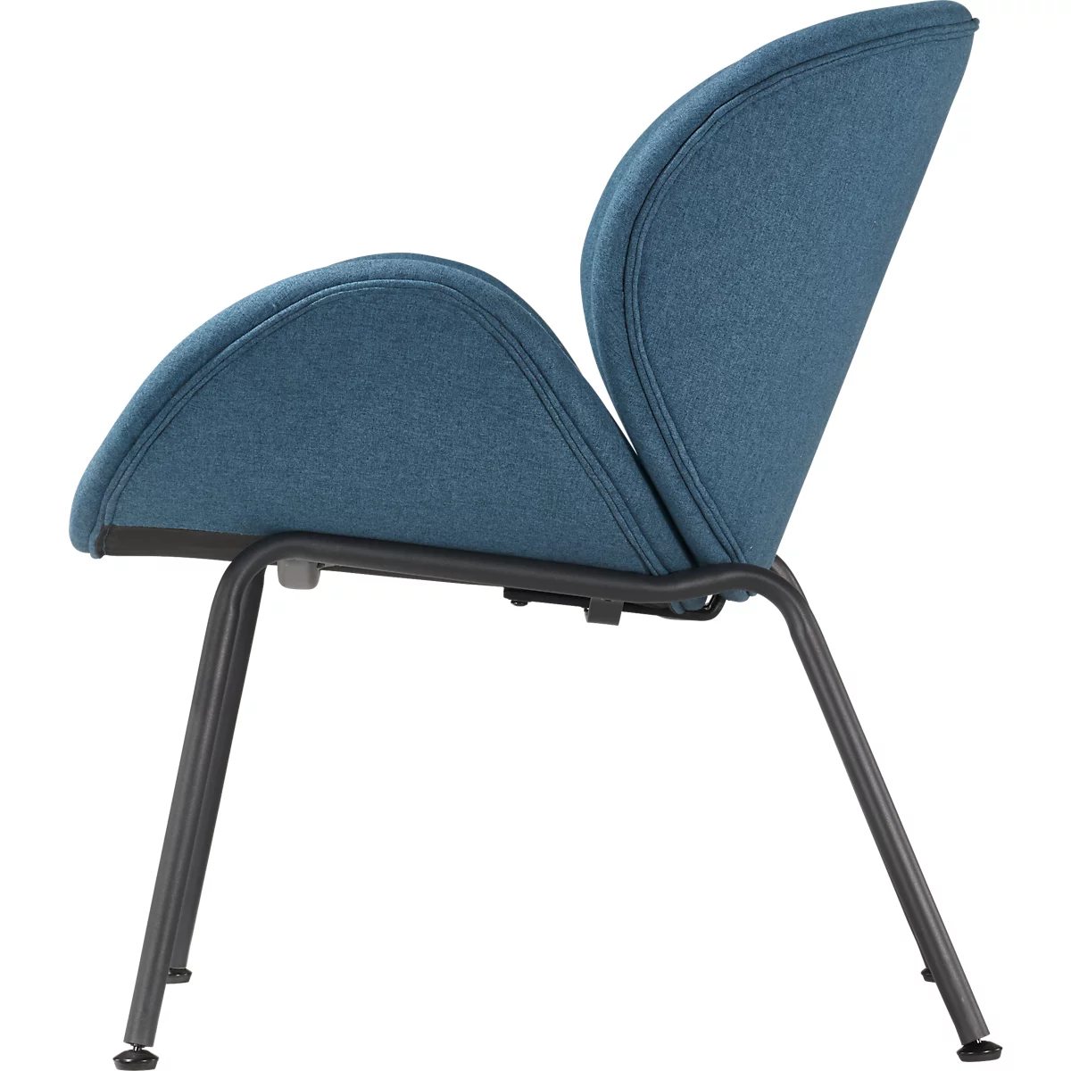 Fauteuil SMILE Paperflow - polyurethaanschuim - staal en polyester - zwart en blauw