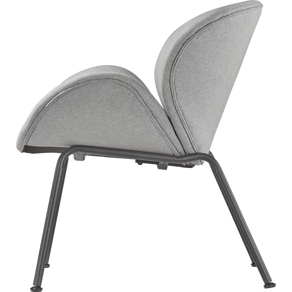 Fauteuil SMILE Paperflow - polyurethaanschuim - staal en polyester - zwart en grijs