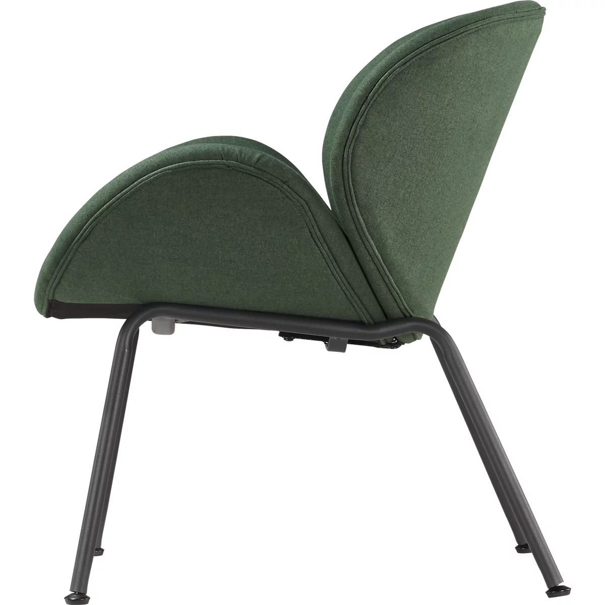 Fauteuil SMILE Paperflow - polyurethaanschuim - staal en polyester - zwart en groen